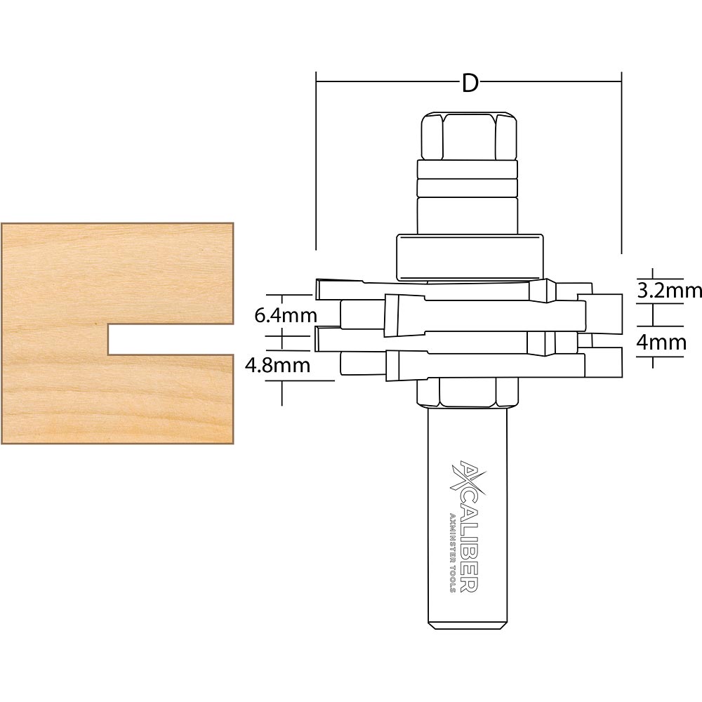 Axcaliber Three Wing Slot Cutter Set
