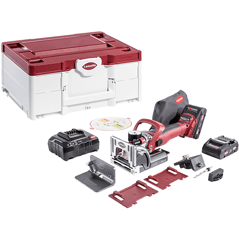 Lamello biscuit jointing kit including the biscuit jointer, batteries, accessories and systainer case