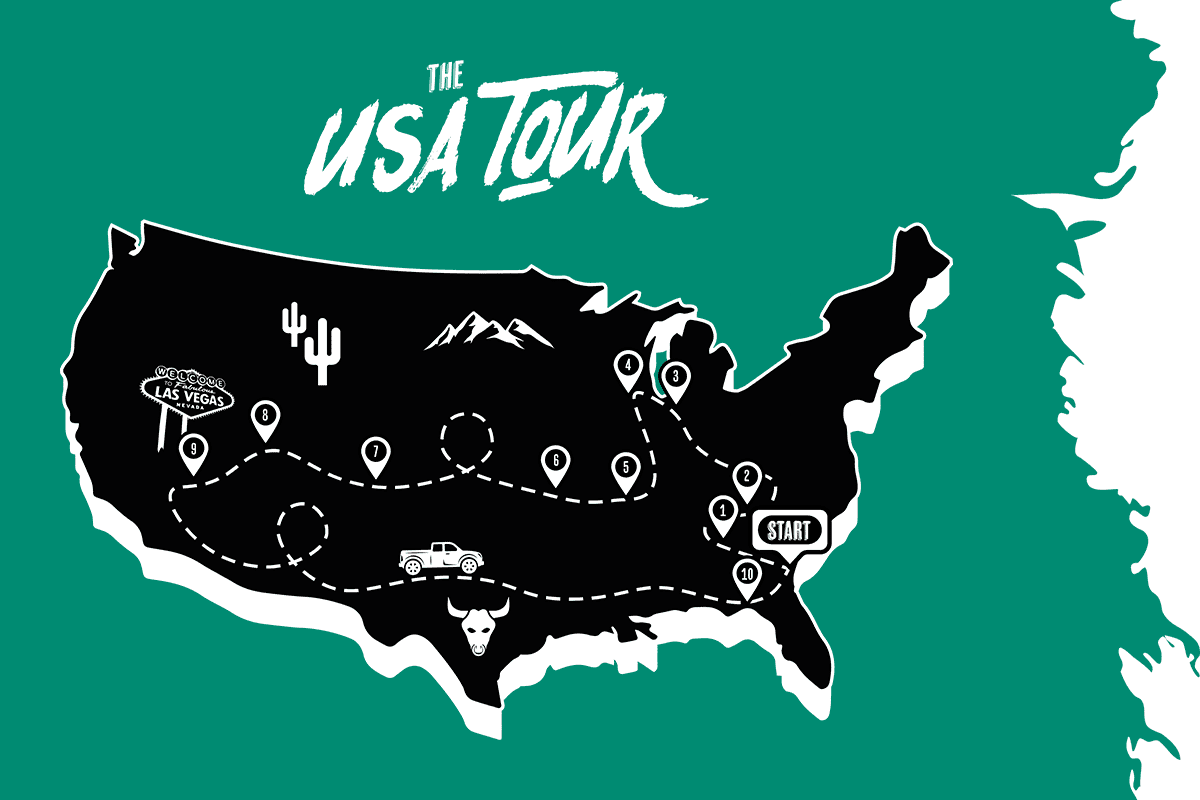 Colwin Way Axminster Woodturning USA Tour Map